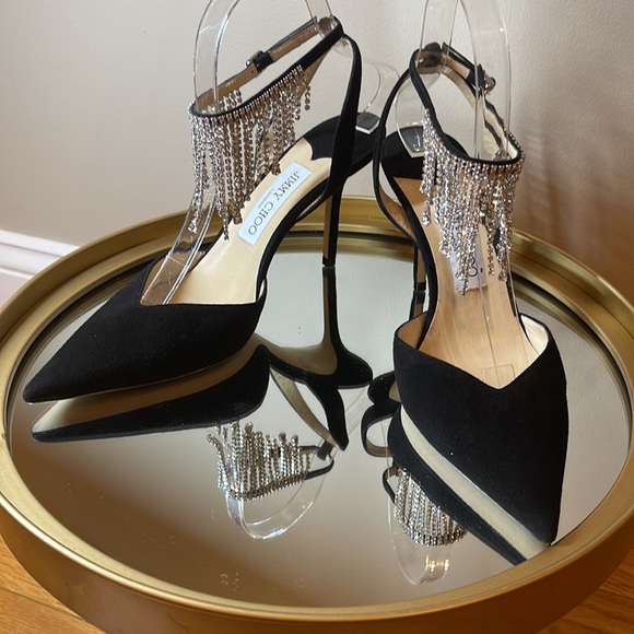 Jimmy Choo Birtie 85 crystal embellished pumps Sz 38 - Picture 11 of 12